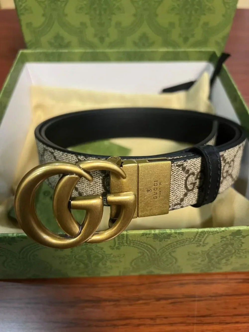 Gucci Women's Black and Brown Belt
